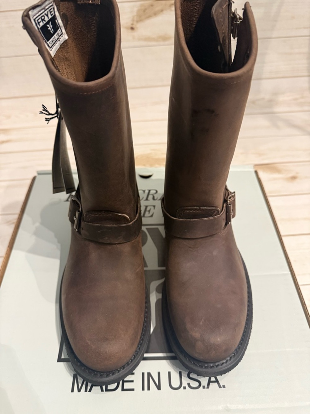 Women's Frye Boot 77400 GAU Engineer 12R Gaucho Brown Size 9 New in Box